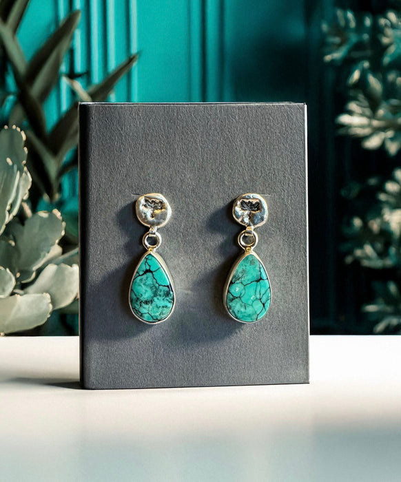 Cloud Mountain Turquoise Post Earrings