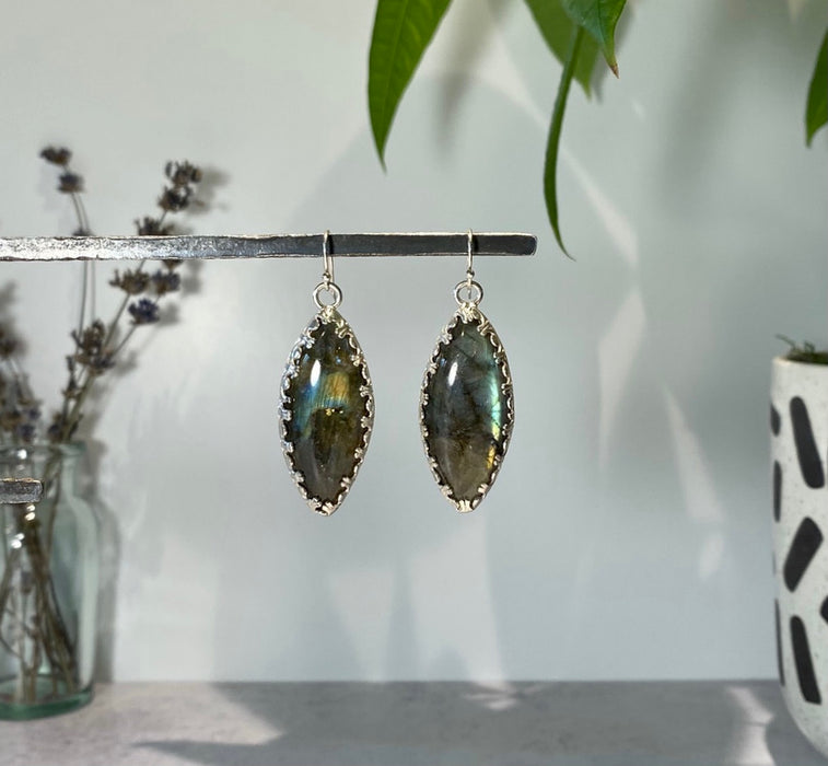 Labradorite Marquise Earrings