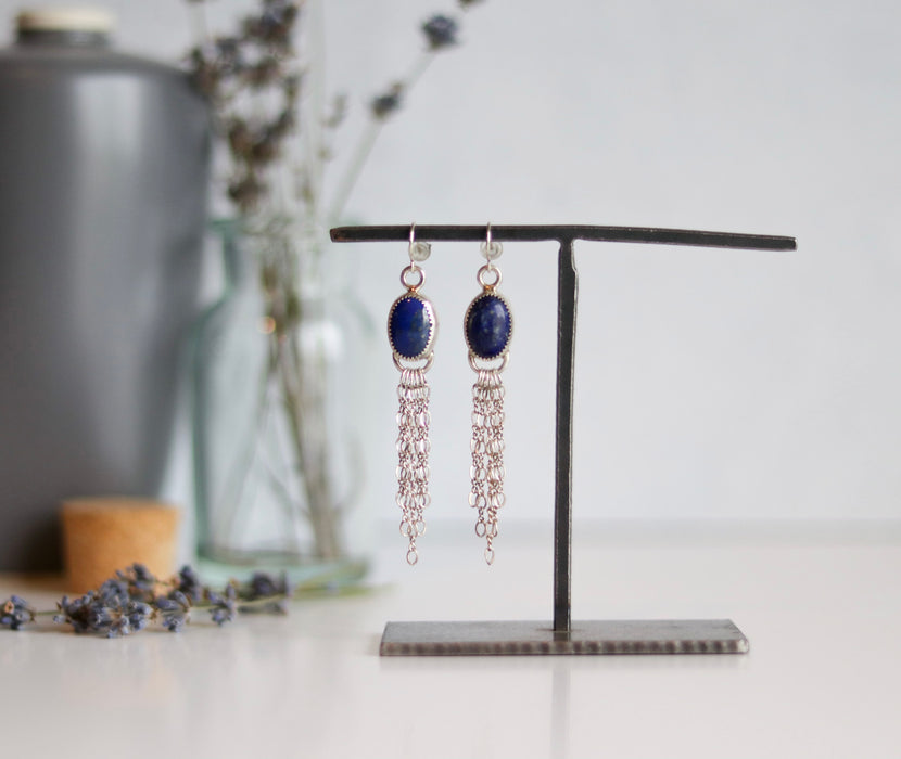 Lapis Lazuli Fringe Earrings