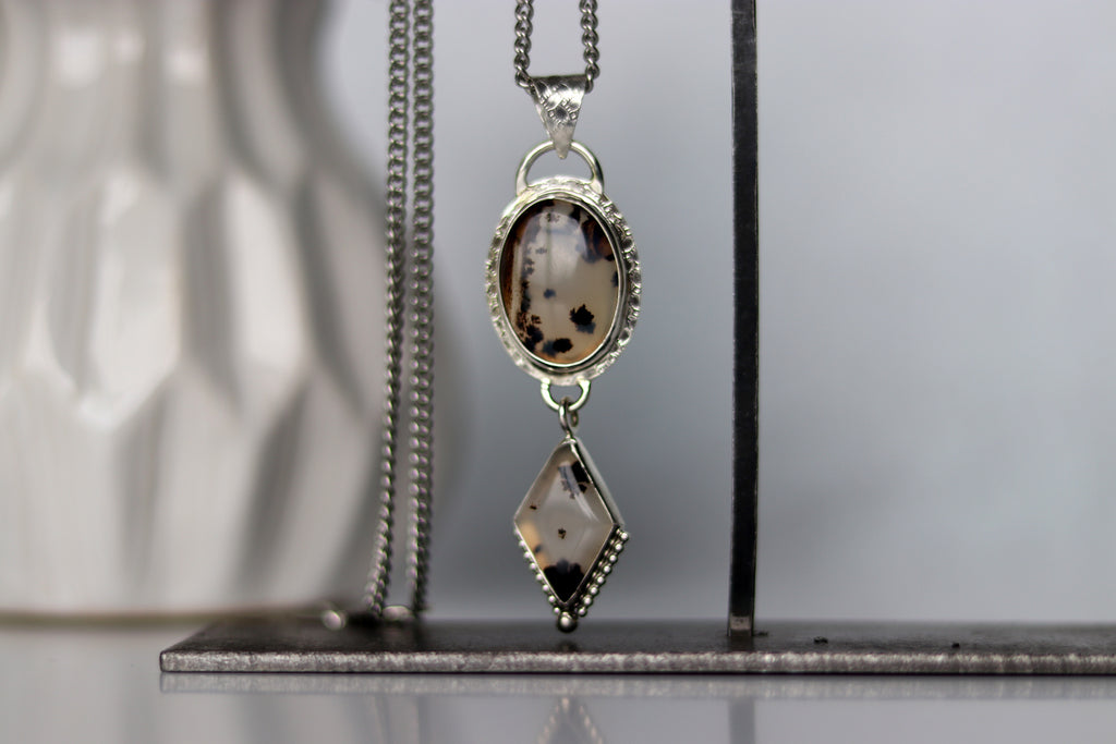 Montana Moss Agate Drop Necklace– Anna Kori Jewelry